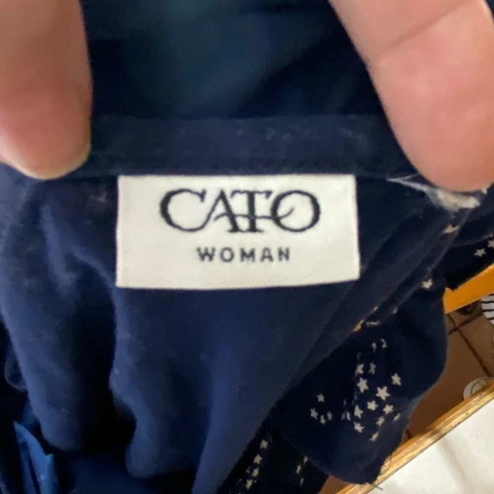 CATO Navy Blue Ruffled Sleeveless Blouse Top 22W